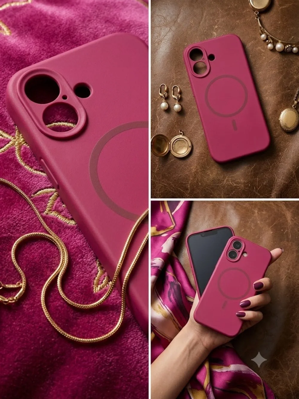 Brand New Iphone 17 Magenta Silicone MagSafe-Compatible Phone Case